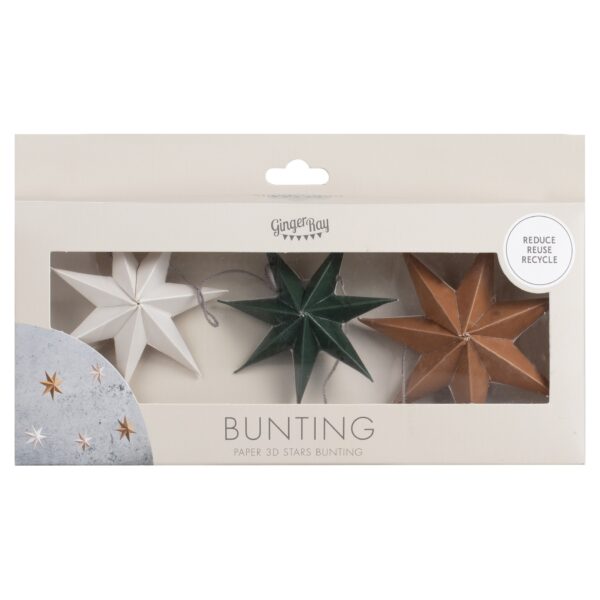 Paper Stars Christmas Bunting Decoration - Image 5