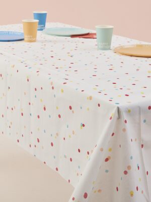 Multicoloured Speckle Print Paper Tablecloth